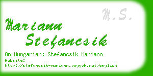 mariann stefancsik business card